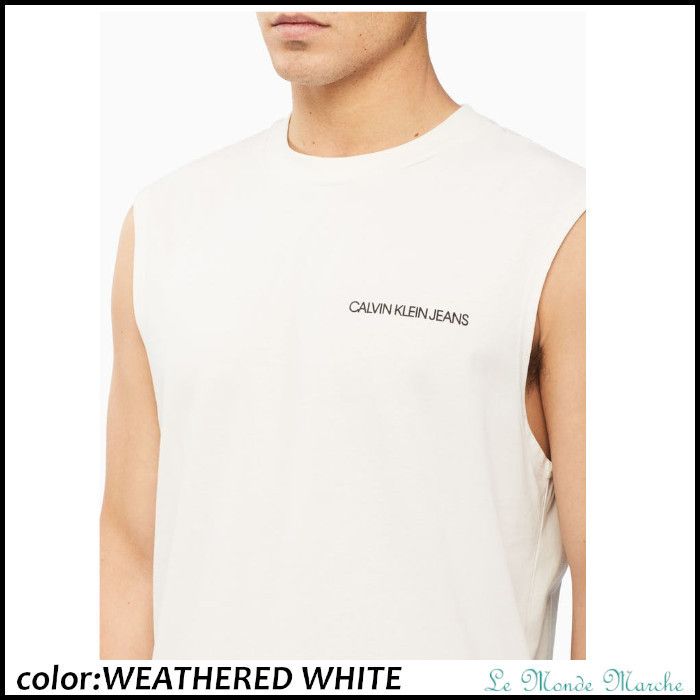 【Calvin Klein】マッスルタンク バックロゴ タンクトップ 白 黒 【Calvin Klein】マッスルタンク バックロゴ タンクトップ 白 黒