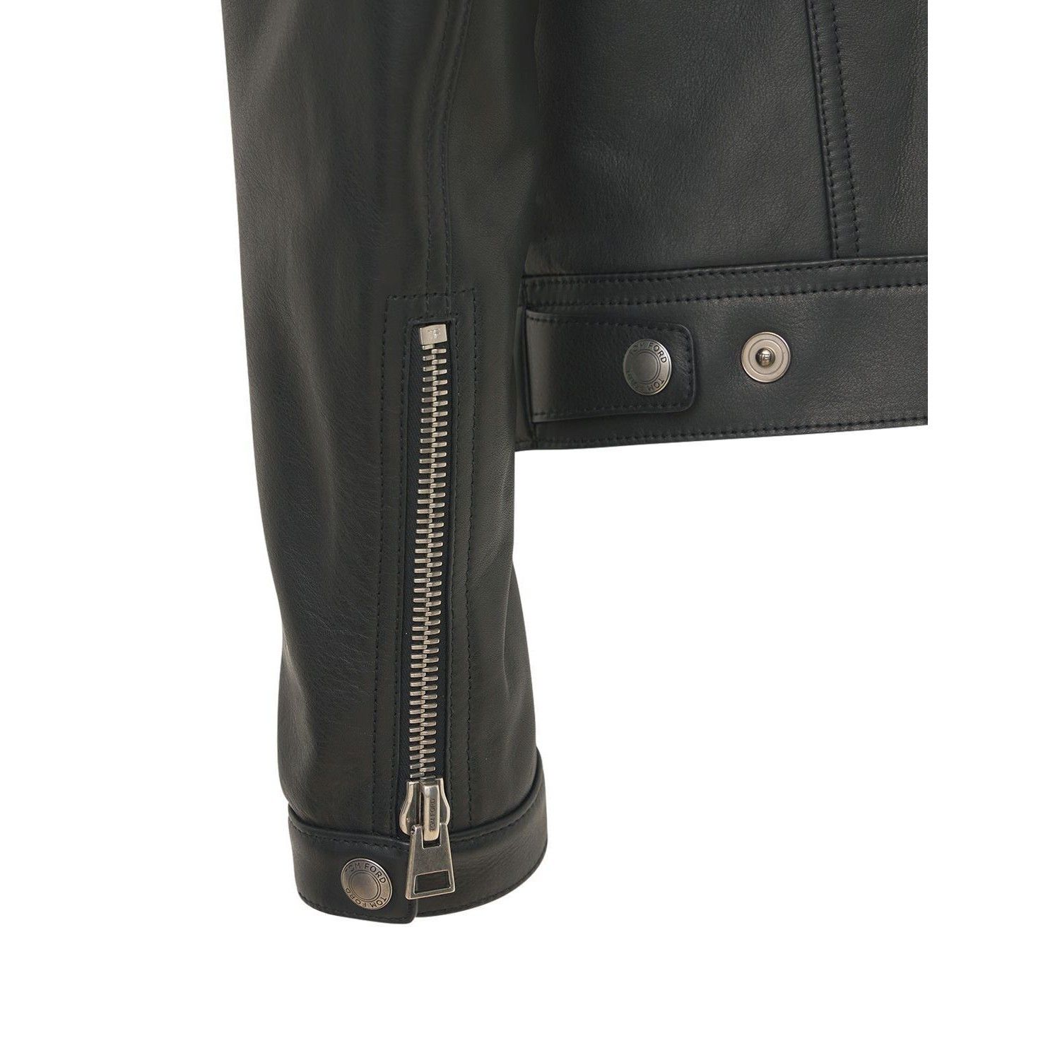 TOM FORD シャツカラー ジップ レザージャケット ブラック (TOM FORD TOM FORD シャツカラー ジップ レザージャケット ブラック (TOM FORD