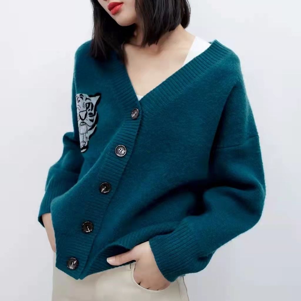 ZARA ザラ タイガーパターン ジャカード ニット カーディガン (ZARA ZARA ザラ タイガーパターン ジャカード ニット カーディガン (ZARA