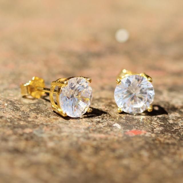 送税込【King Ice】BRILLIANT-CUT STUD EARRINGS ピアス☆(2色) 送税込【King Ice】BRILLIANT-CUT STUD EARRINGS ピアス☆(2色