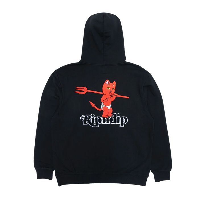 関税込】☆RIPNDIP☆Devil Baby Hoodie BLACK フーディ (RIPNDIP 販売オーダー 新品タグ付きRipndip リップンディップ ビック シェニールロゴパッチ パーカー