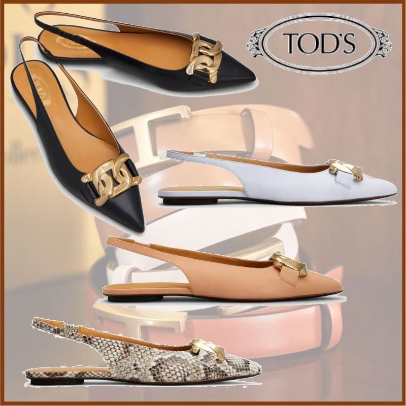 日本未入荷☆新作【トッズ】レザー スリングバック バレリーナ (TOD'S ...