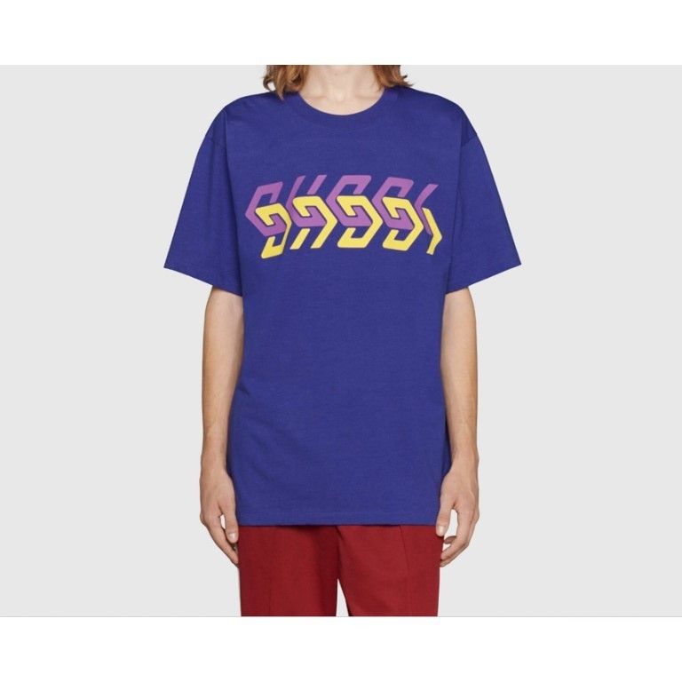 即発*GUCCI グッチ Tシャツ ミラープリント コットンジャージー (GUCCI 即発*GUCCI グッチ Tシャツ ミラープリント コットンジャージー (GUCCI