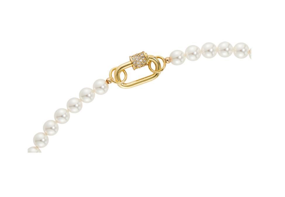 【TATIANA】Classic pearl point lock necklace 韓国アクセ Designer fashion, Seoul-fully created | W Concept