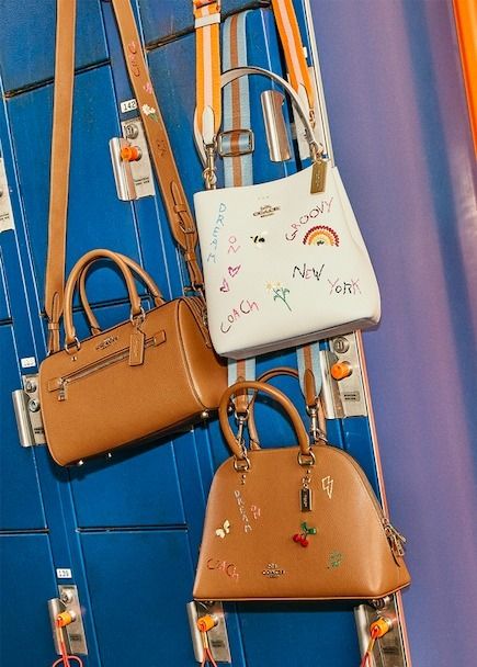 セールCoachタウンダイヤリー刺繍スモールバケット2wayバッグ