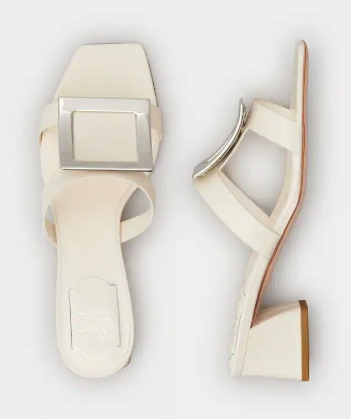 直営店買付RogerVivier☆Bikiviv' バックル レザー ミュール (Roger ...
