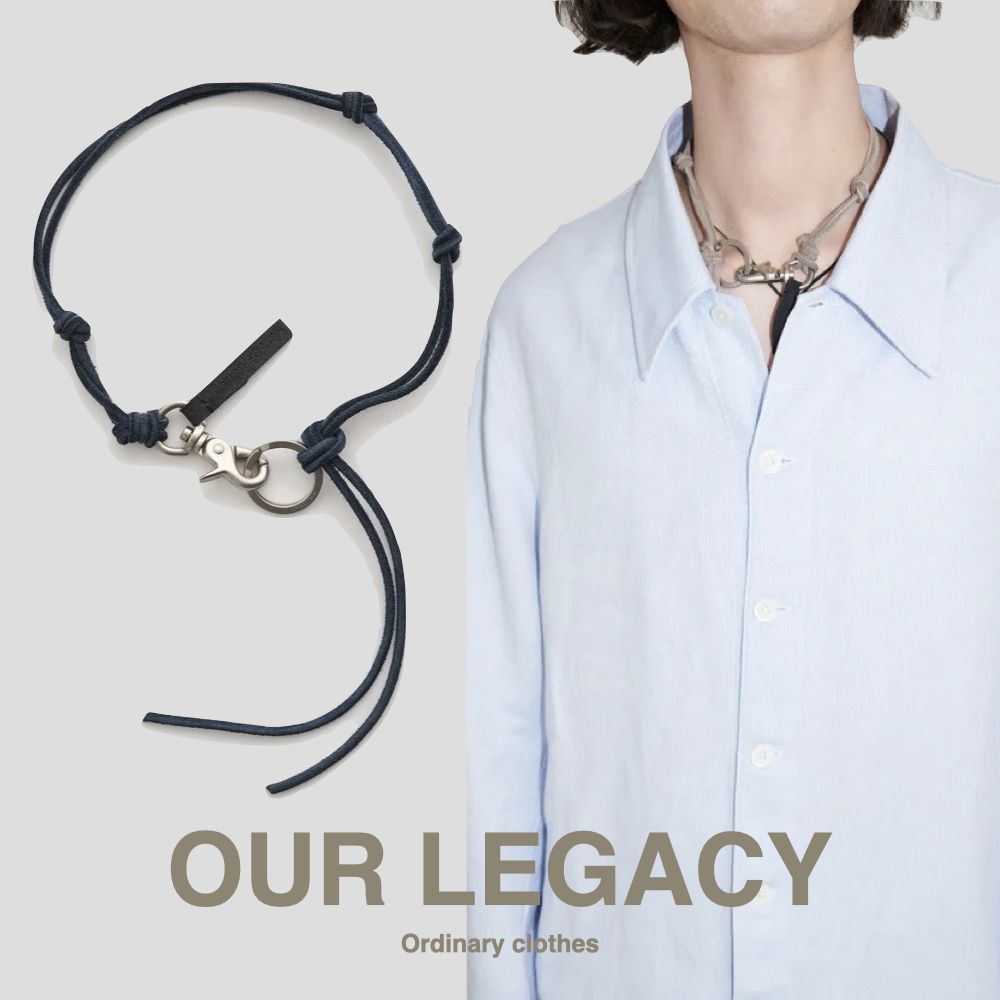 国内発送 OUR LEGACY ◇LADON LEATHERキーチェーン&ネックレス (OUR グッズ公式激安通販 LEGACY OUR LADON ブラック ラドン LEATHER BLACK ネックレス
