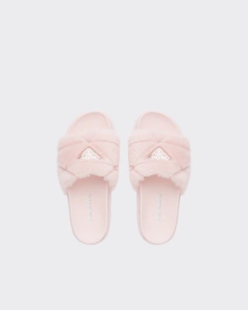 PRADA☆シャーリングスライド ファーサンダル (PRADA/サンダル ...