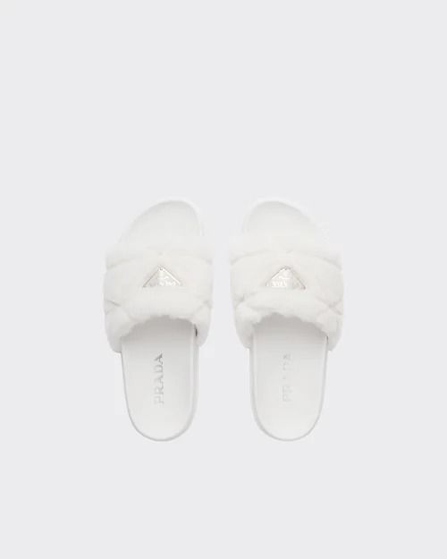 PRADA☆シャーリングスライド ファーサンダル (PRADA/サンダル ...