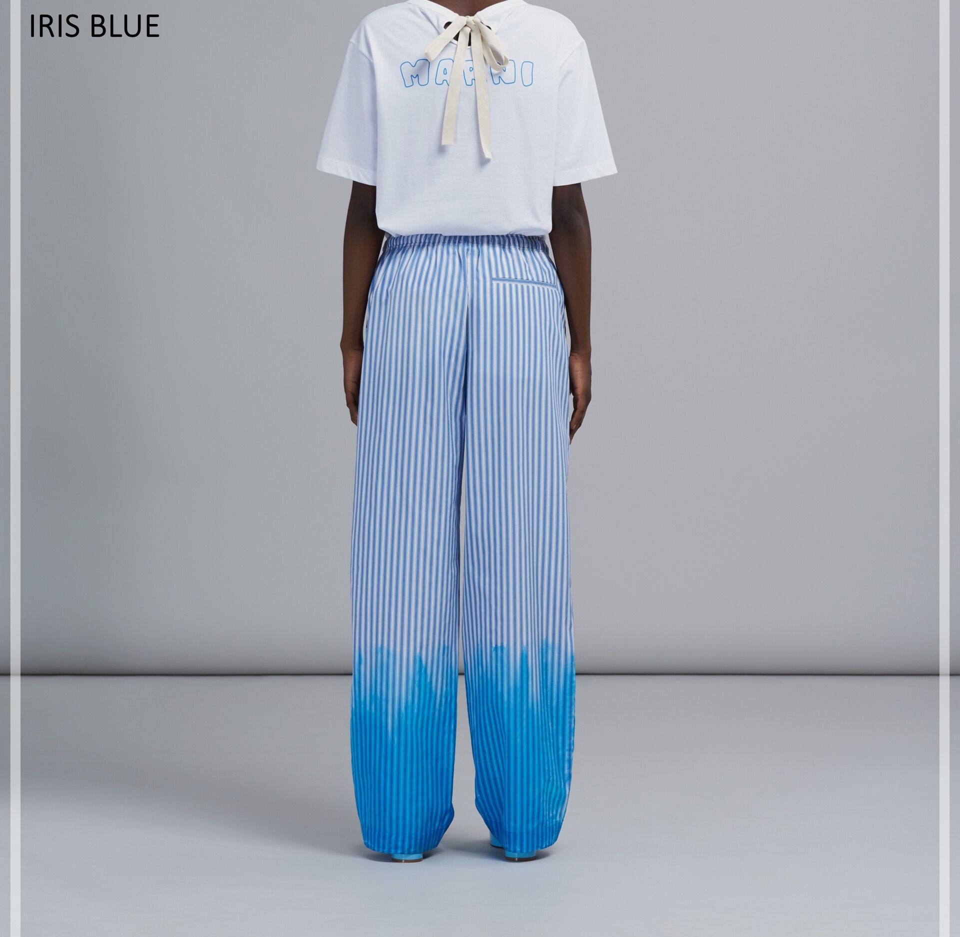 MARNI】 ブルー ディップ ダイ ポプリン パンツ (MARNI/パンツ MARNI】 ブルー ディップ ダイ ポプリン パンツ (MARNI/パンツ