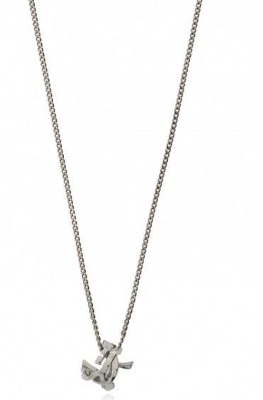 【Saint Laurent】SIMキーチャームネックレス 0400018508779_PALLADIUMCRYSTAL