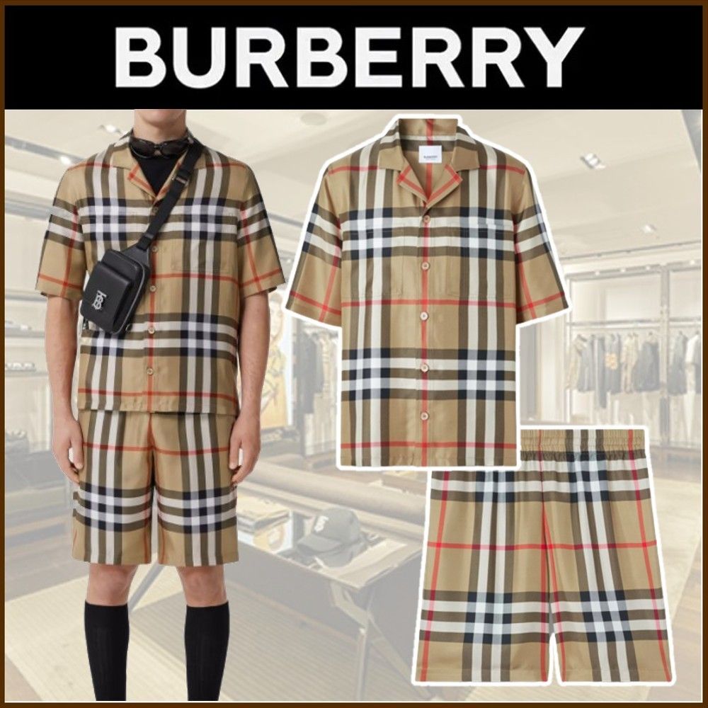 22SS◇おしゃれ上級者◇BURBERRY◇チェック シルク SET UP (Burberry