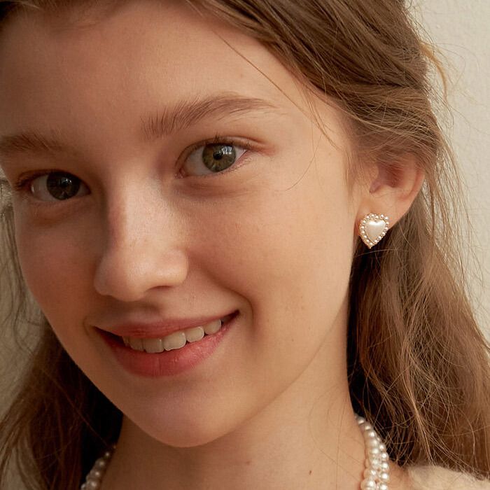 【TATIANA】Twinkle Point Heart Earring EC1960~ハートのピアス TATIANA】(Silver925) Witty Cubic Heart Onetouch☆ピアス