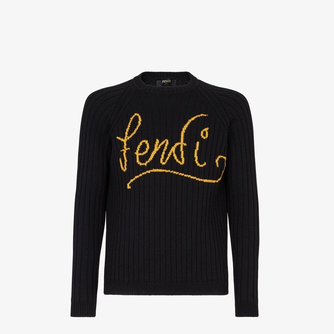 FENDI フェンディ セーター ウール ラウンドネック ロゴ (FENDI/ニット FENDI フェンディ セーター ウール ラウンドネック ロゴ (FENDI/ニット