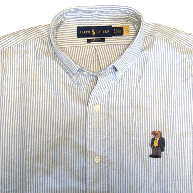 RalphLauren ラルフローレン OX BD ポロベアー ストライプシャツ ...