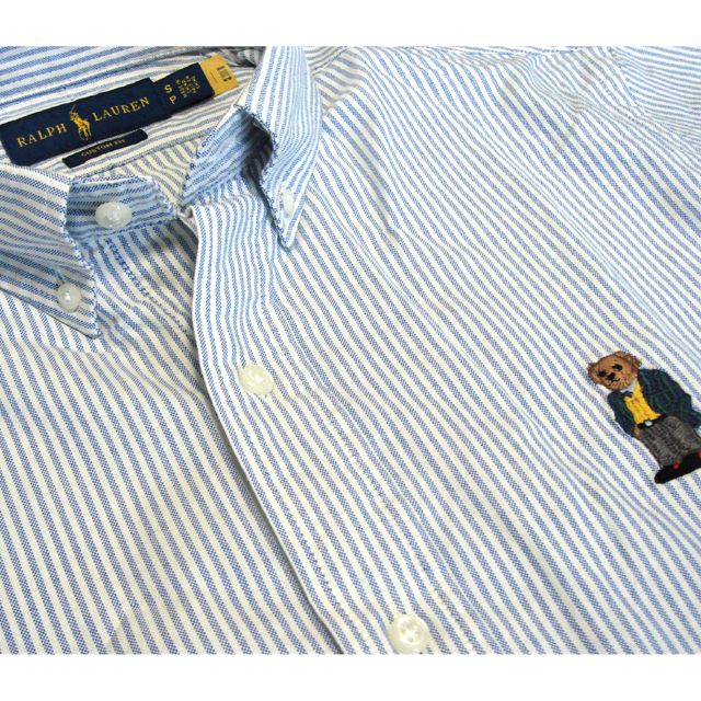 RalphLauren ラルフローレン OX BD ポロベアー ストライプシャツ ...