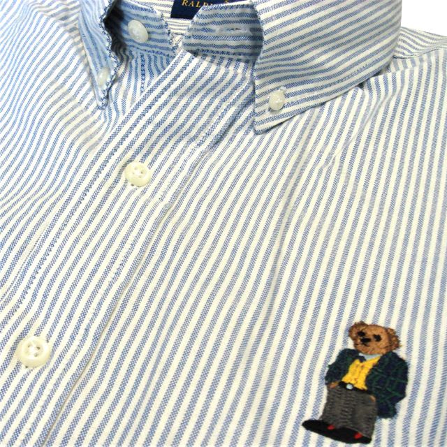RalphLauren ラルフローレン OX BD ポロベアー ストライプシャツ ...
