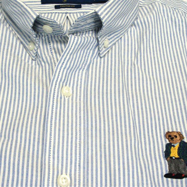 RalphLauren ラルフローレン OX BD ポロベアー ストライプシャツ ...