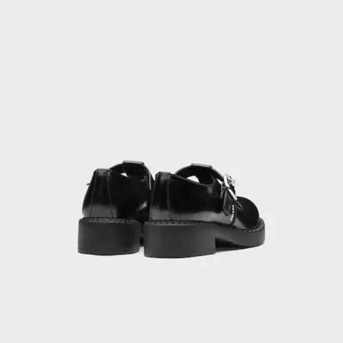 PRADA ブラッシュレザーメアリージェーンTストラップシューズ (PRADA ...