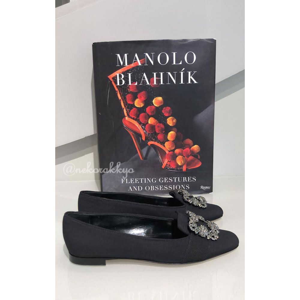 Manolo Blahnik＊MARRIA シルク フラットシューズ10mm＊送料込 (Manolo ...