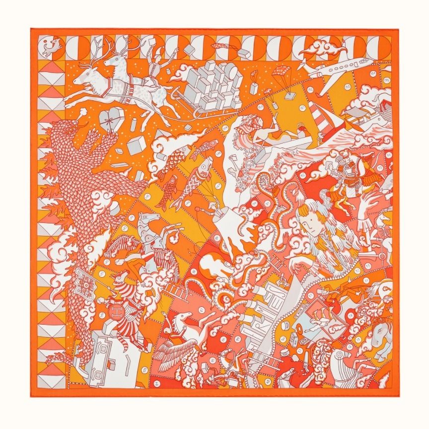 豊富な色♪】エルメス カレ70《エルメスの叙事詩デタイユ》 (HERMES
