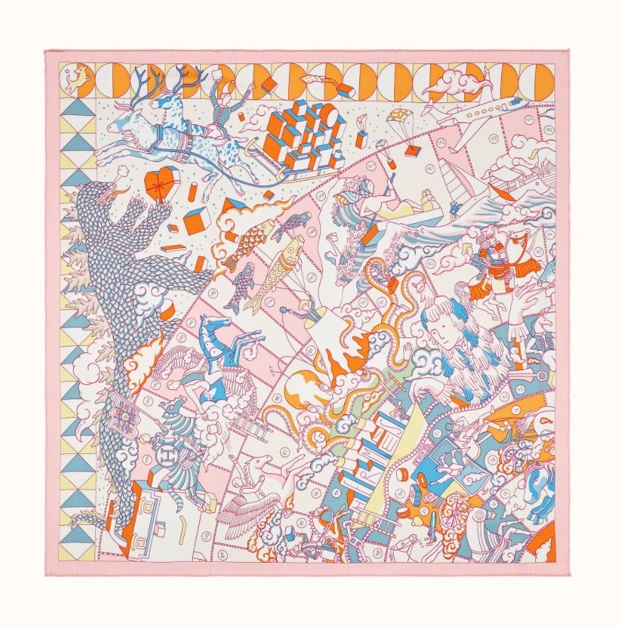 豊富な色♪】エルメス カレ70《エルメスの叙事詩デタイユ》 (HERMES