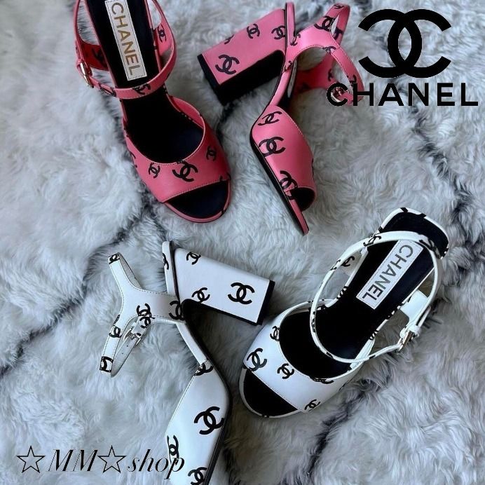 華やか♡シャネル☆サンダル☆ホワイト&ピンク&ブラック (CHANEL 華やか♡シャネル☆サンダル☆ホワイト&ピンク&ブラック (CHANEL