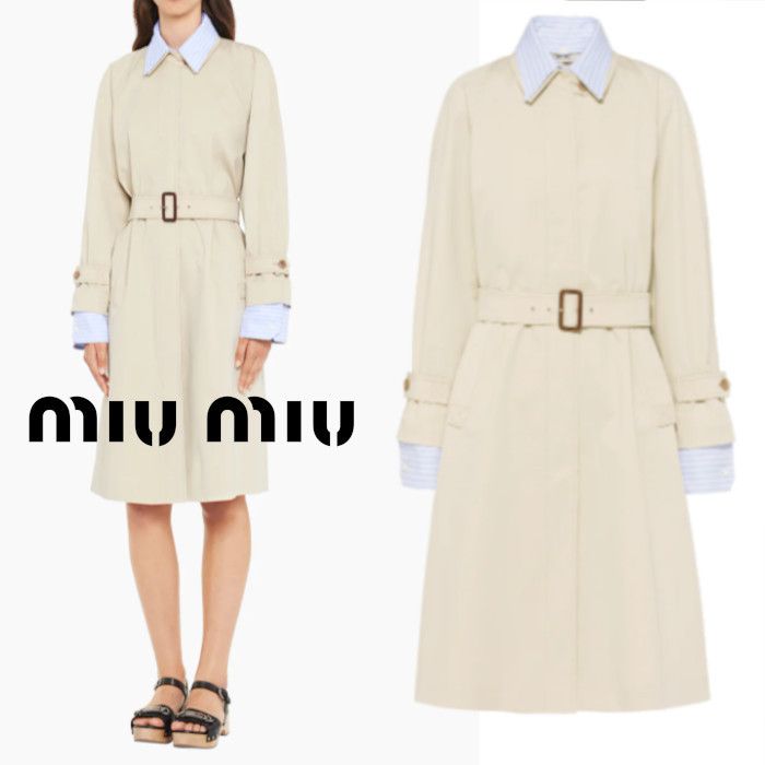 ☆MiuMiu☆ストレッチギャバジントレンチコート《送料無料》 (MiuMiu ☆MiuMiu☆ストレッチギャバジントレンチコート《送料無料》 (MiuMiu