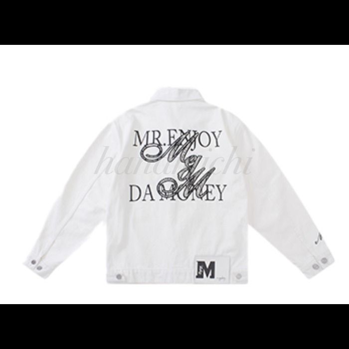 の商品一覧 ブリーチ ラインストーン デニムジャケット Money Da Mr 正規代理店に輸入 Mr.Enjoy Da ブリーチ ラインストーン デニムジャケット Money Gジャン/デニムジャケット