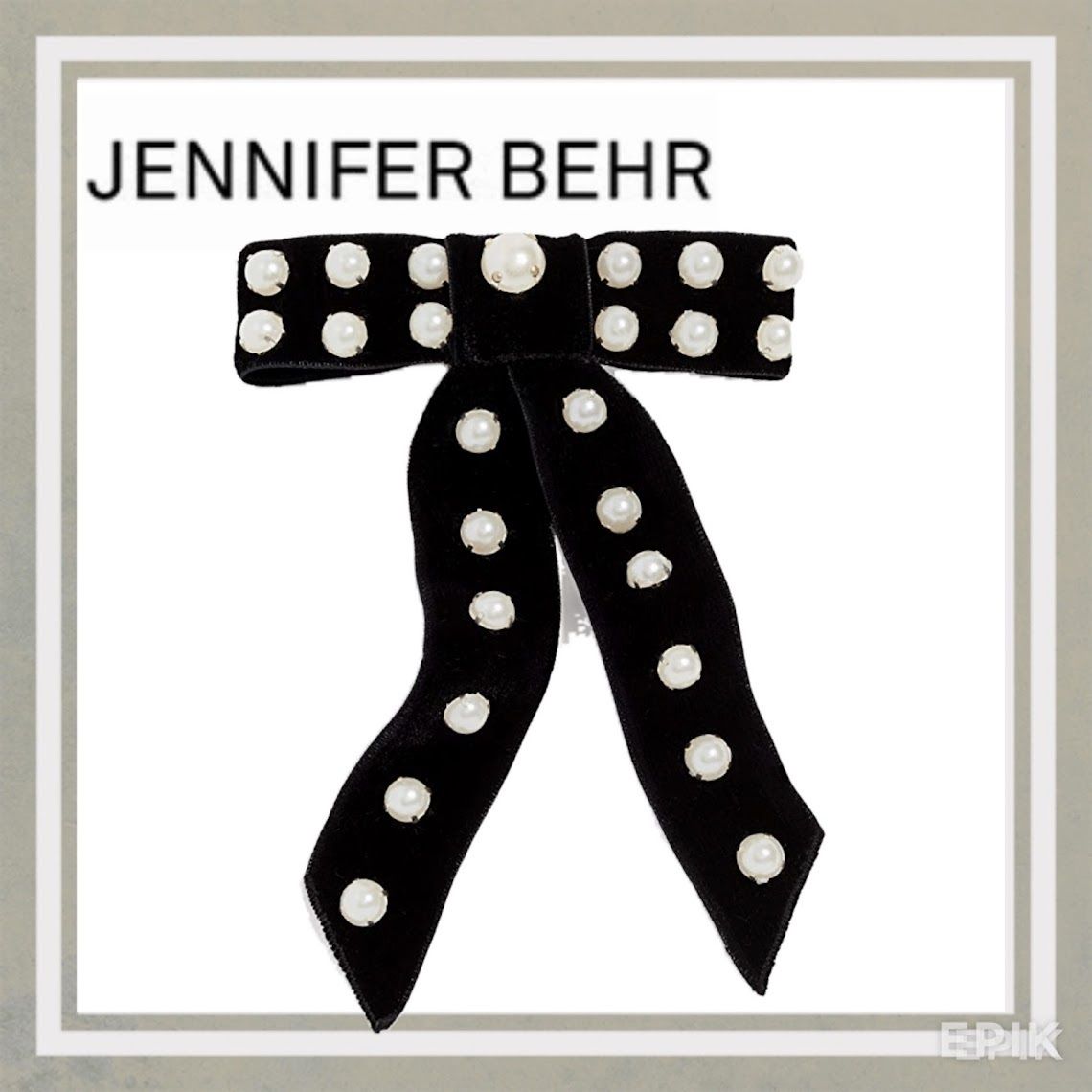 Jennifer Behr Perlita Velvet Bow Barrette (Jennifer behr/ヘア ...
