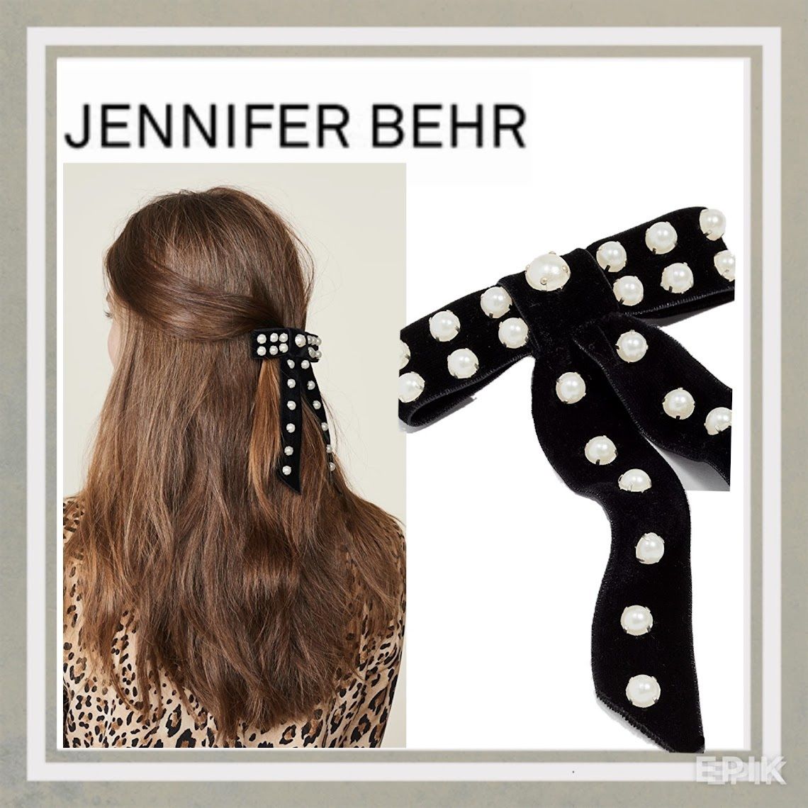 Jennifer Behr Perlita Velvet Bow Barrette (Jennifer behr/ヘア ...