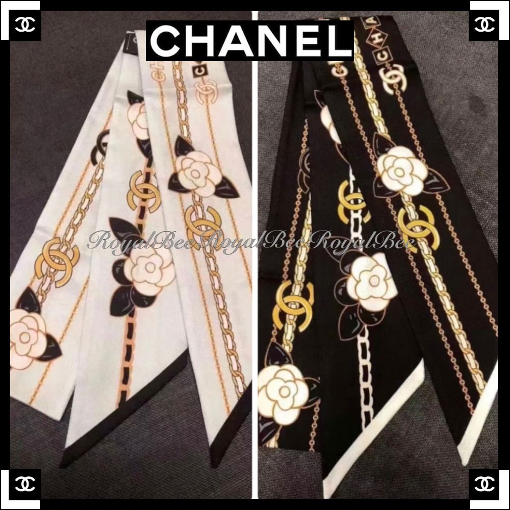 カメリアで上品さ溢れる♡2色】シャネル ツイリー (CHANEL/スカーフ