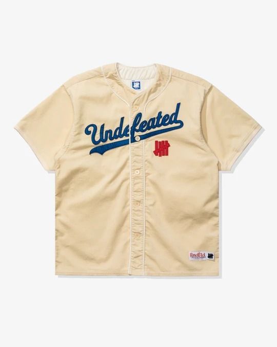 UNDEFEATED CORD S/S BASEBALL JERSEY - OFF WHITE (CREAM ...