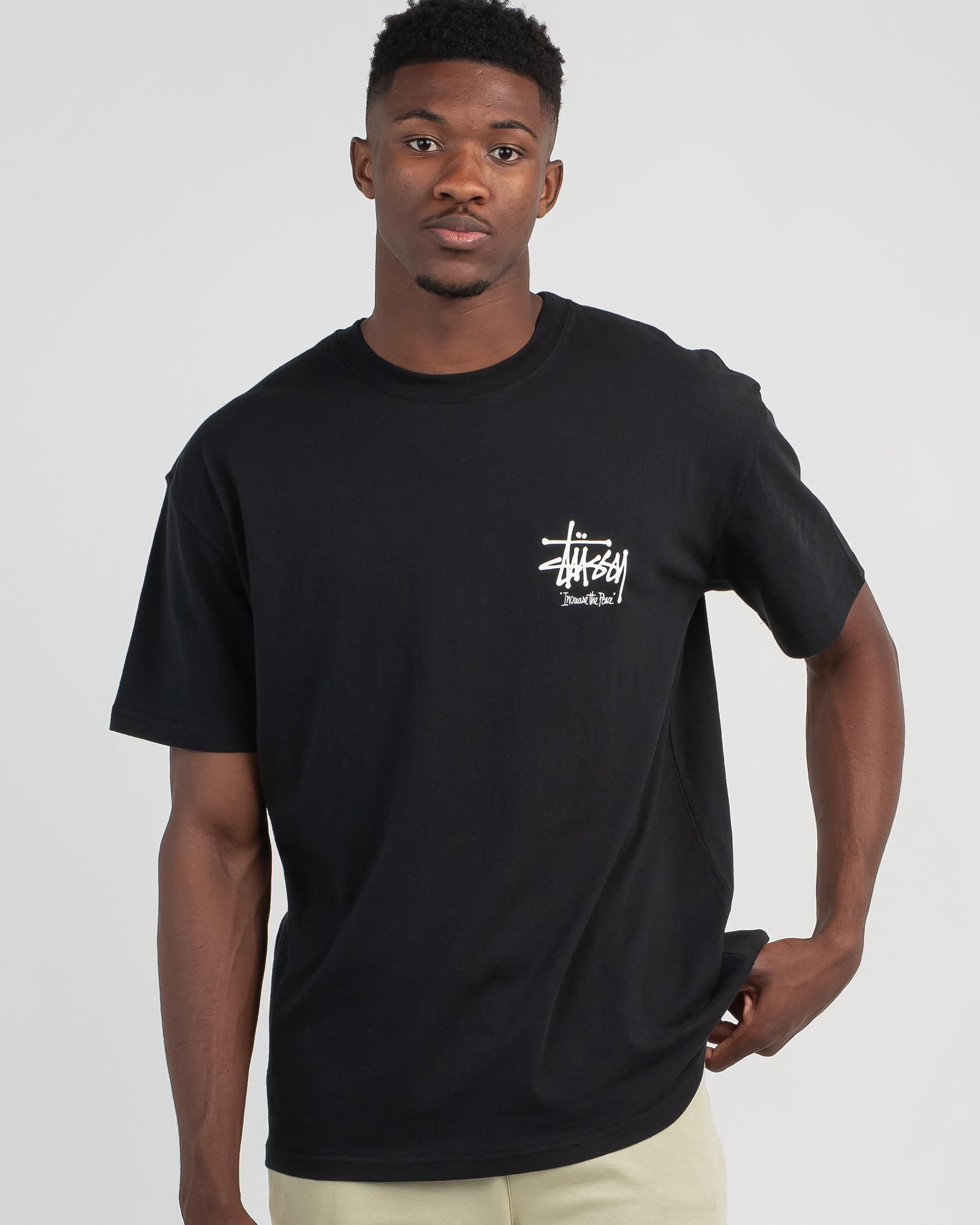 STUSSY ステューシー Increase The Peace 半袖 ロゴ入り Tシャツ STUSSY ステューシー Increase The Peace 半袖 ロゴ入り Tシャツ