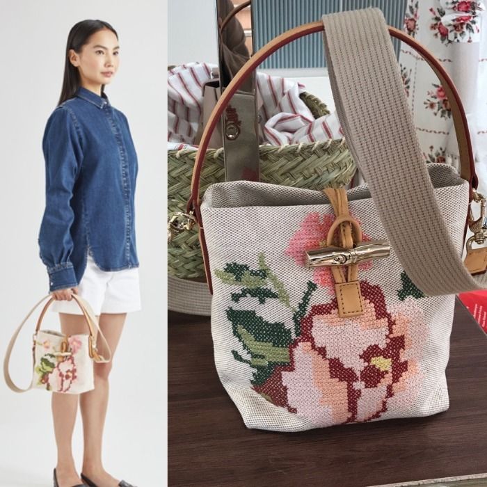 Longchamp】ロゾ エッセンシャル フルール バケットバッグ S ...
