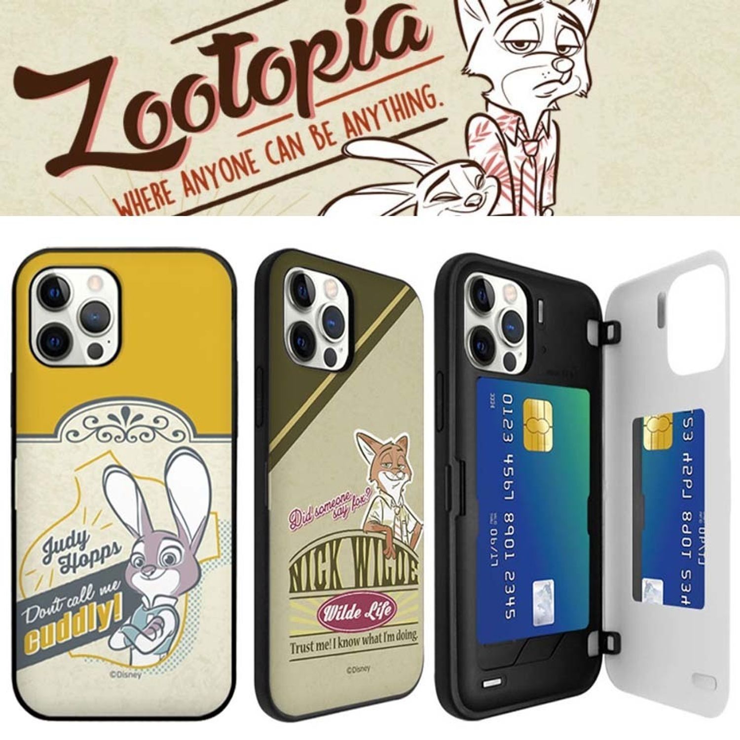 License ディズニー ズートピアのヴィンテージ カード収納ケース Disney Iphone スマホケース Buyma