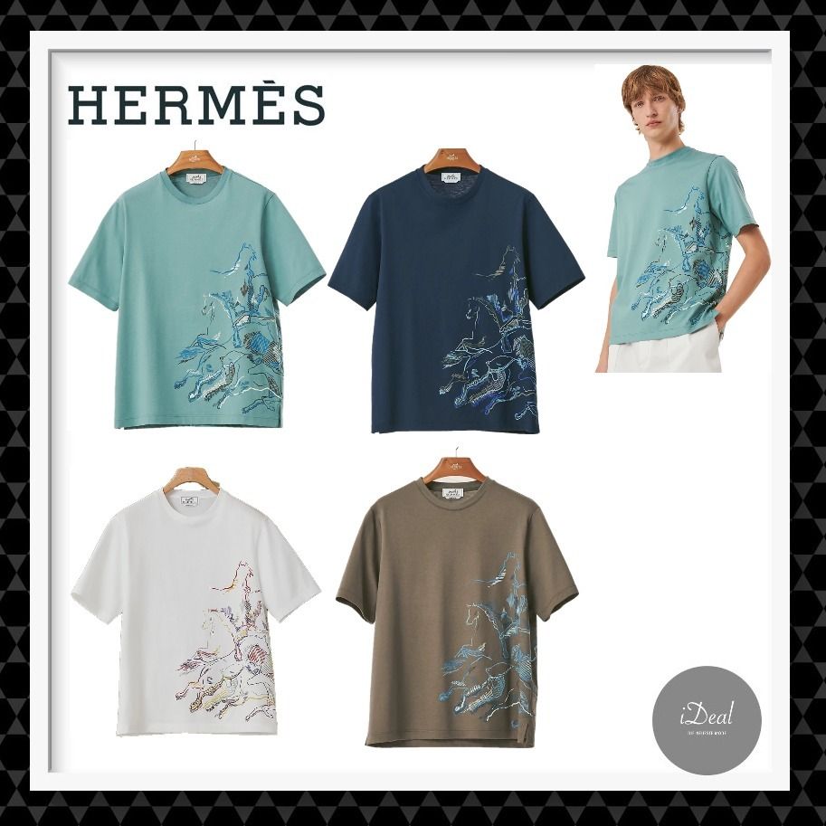 46%割引ホワイト系,M流行 エルメス Tシャツ Tシャツ/カットソー(半袖 ...