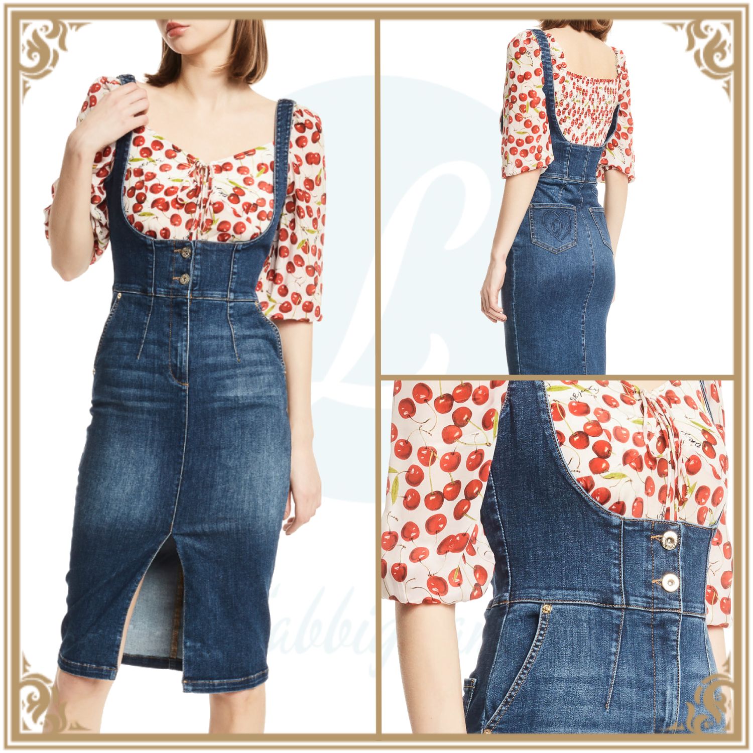 Denny Rose 直営 ロゴ刺繍ポケット デニムタイトワンピース Denny Rose ワンピース 211nd Buyma