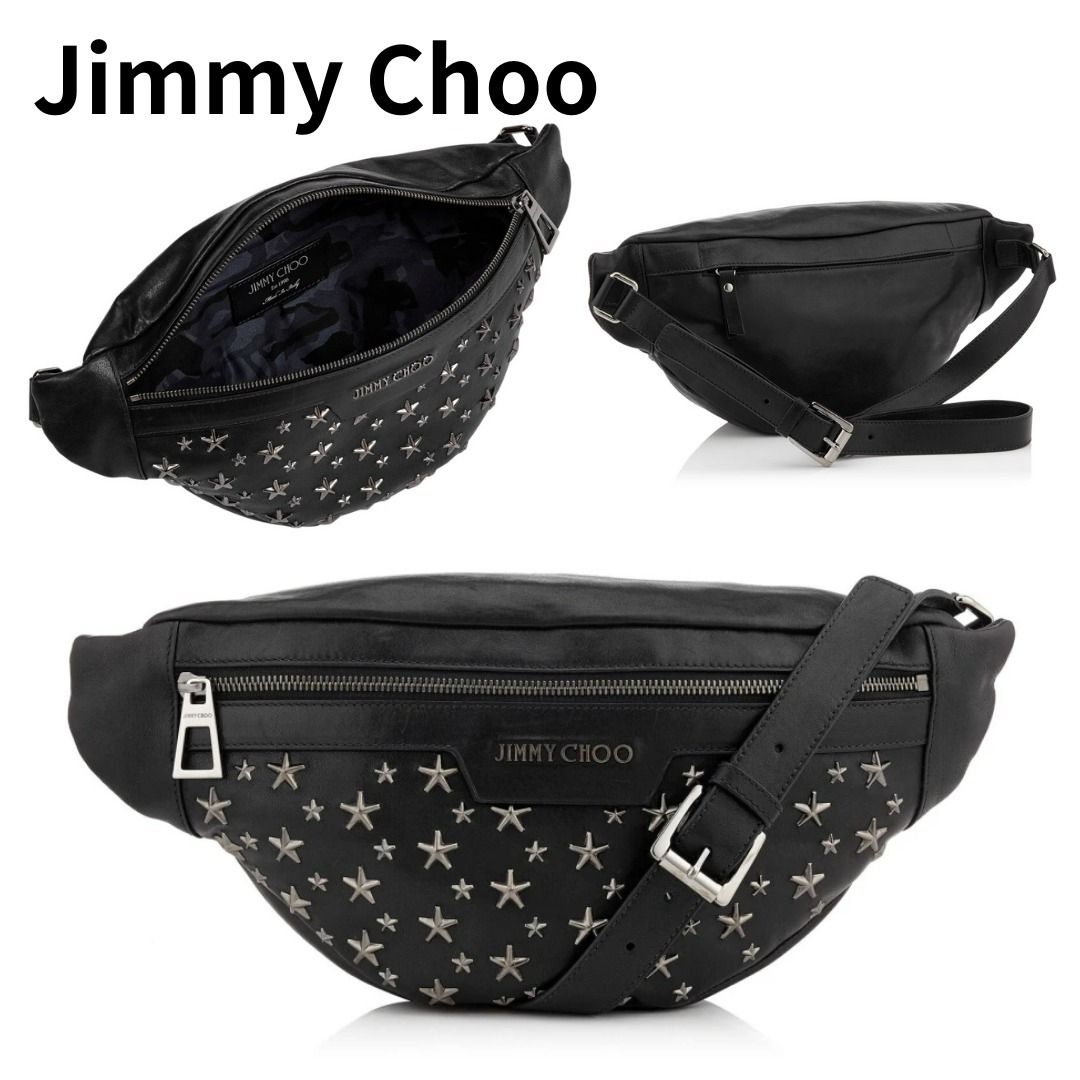 Jimmy Choo♪スタースタッズ付き バイカーレザー・ボディバッグ Jimmy Choo♪スタースタッズ付き バイカーレザー・ボディバッグ