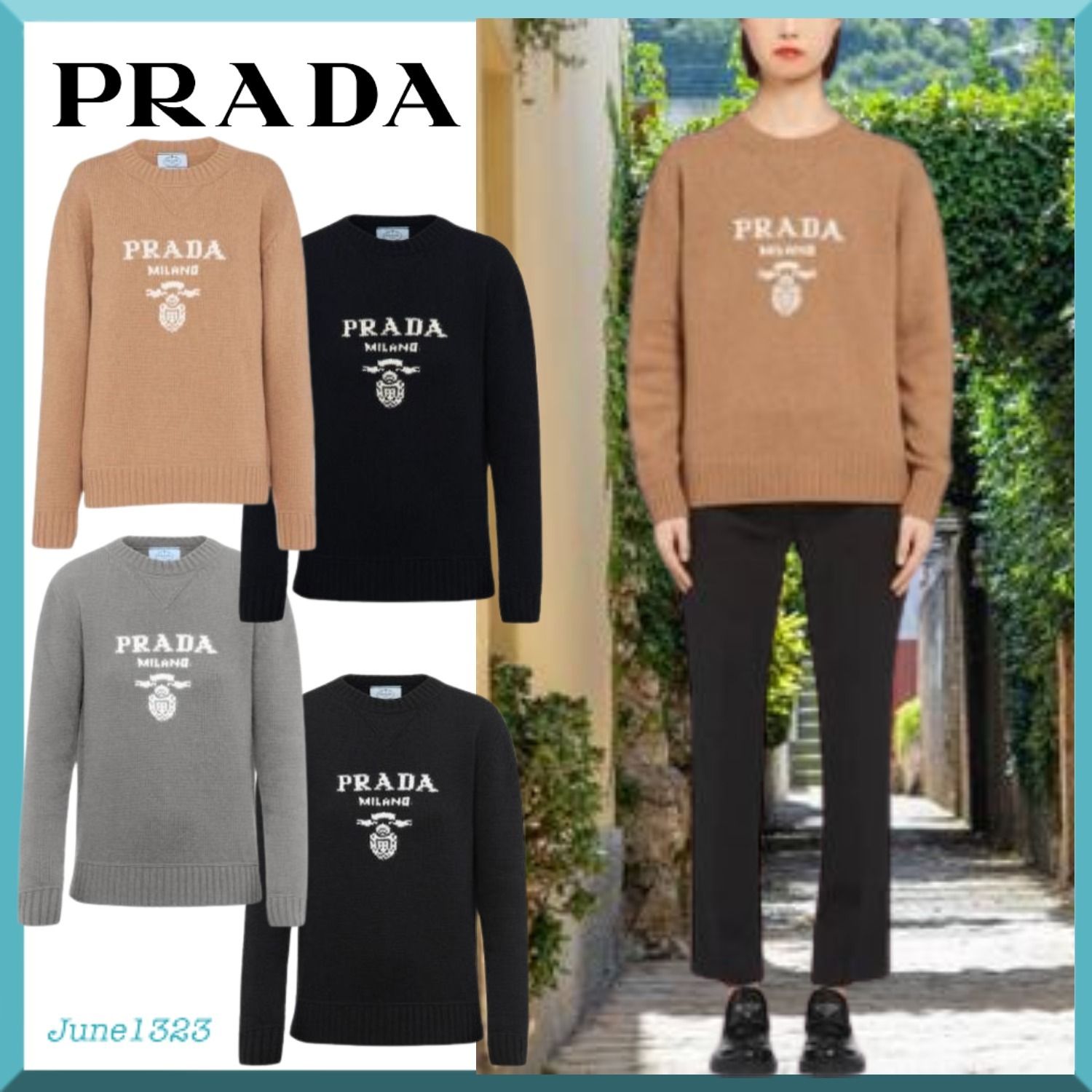 ☆2021-22 AW☆【PRADA】カシミアxウール クルーネック セーター ...