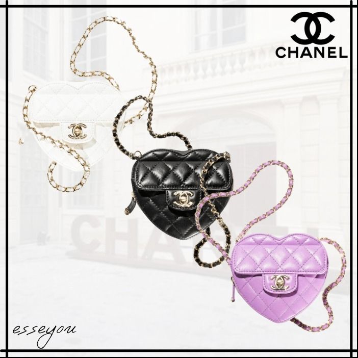 22新作☆3色☆ハート型が可愛い】CHANEL ハートクラッチバッグ (CHANEL 22新作☆3色☆ハート型が可愛い】CHANEL ハートクラッチバッグ (CHANEL