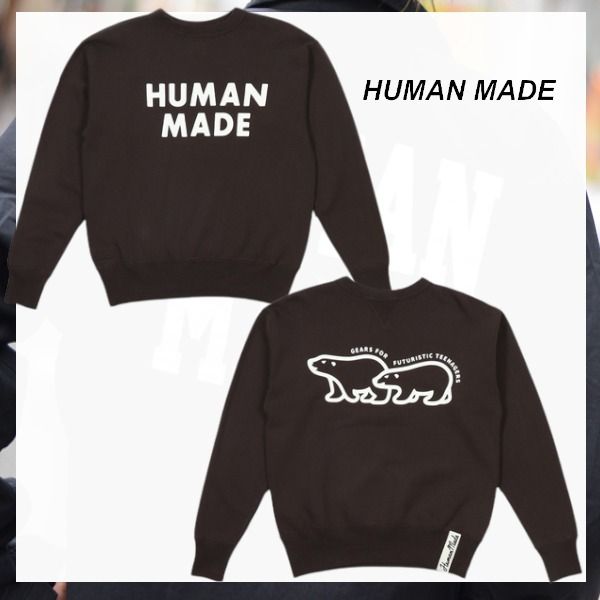 HUMAN MADE】ヒューマンメイド ロゴ スエットシャツ クマ (HUMAN MADE 2022新入荷 ヒューマンメード トレーナー スウェット