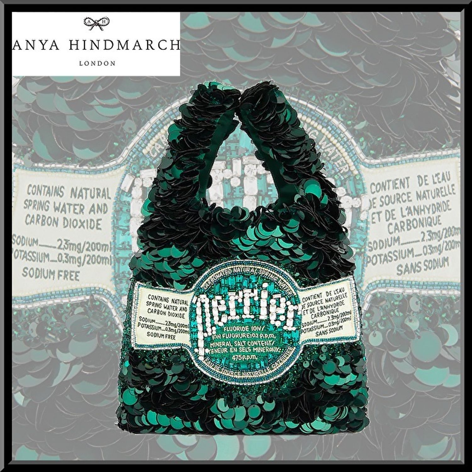 関送込 Perrier ペリエ コラボ キラキラスパンコール トート Anya Hindmarch トートバッグ Buyma