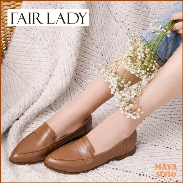 Fair Lady◇本革 ローファー ポインテッド 茶/502174 (FAIR LADY Fair Lady◇本革 ローファー ポインテッド 茶/502174 (FAIR LADY