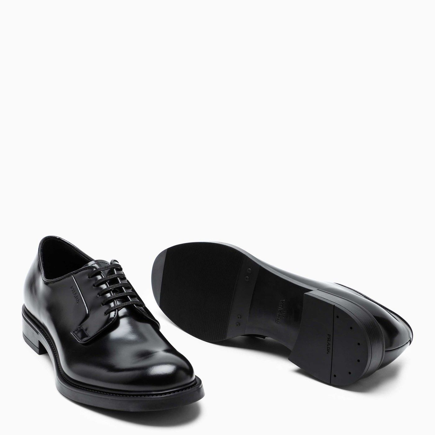 新作 22SS【PRADA】Black leather Derby shoes ローファー (PRADA ...