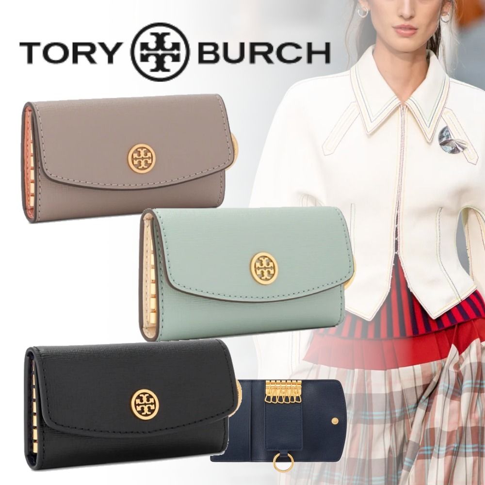 すぐ届く【Tory Burch】トリーバーチ キーケース バイカラー (Tory