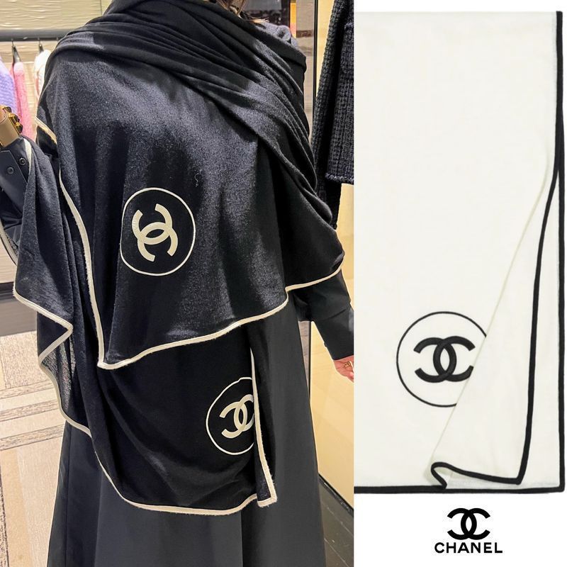 追跡付き☆CHANEL☆22C カシミヤ&シルク ストール☆使いやすい