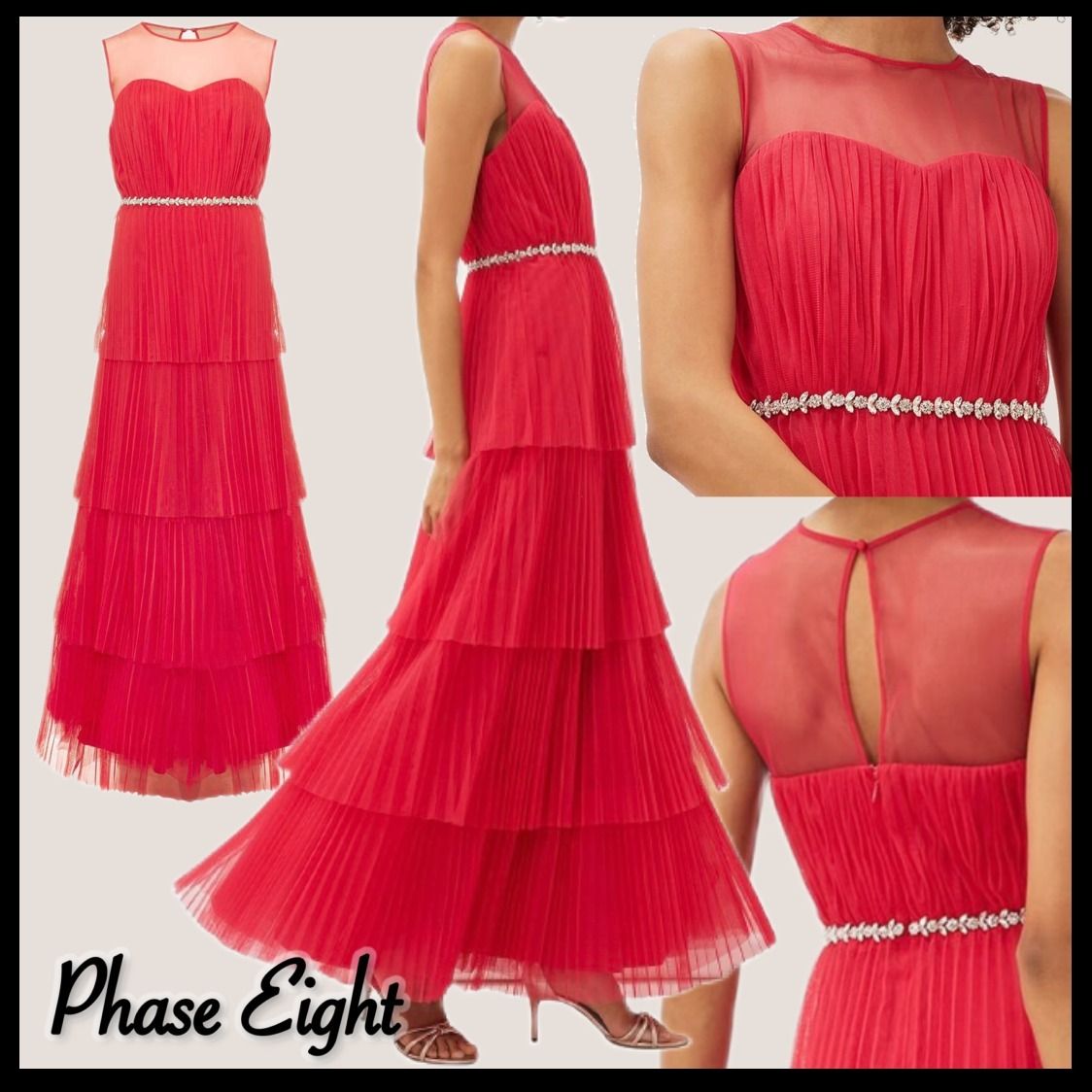Phase Eight】UK発 Tulisa チュール マキシ ティアード ドレス (Phase Phase Eight】UK発 Tulisa チュール マキシ ティアード ドレス (Phase