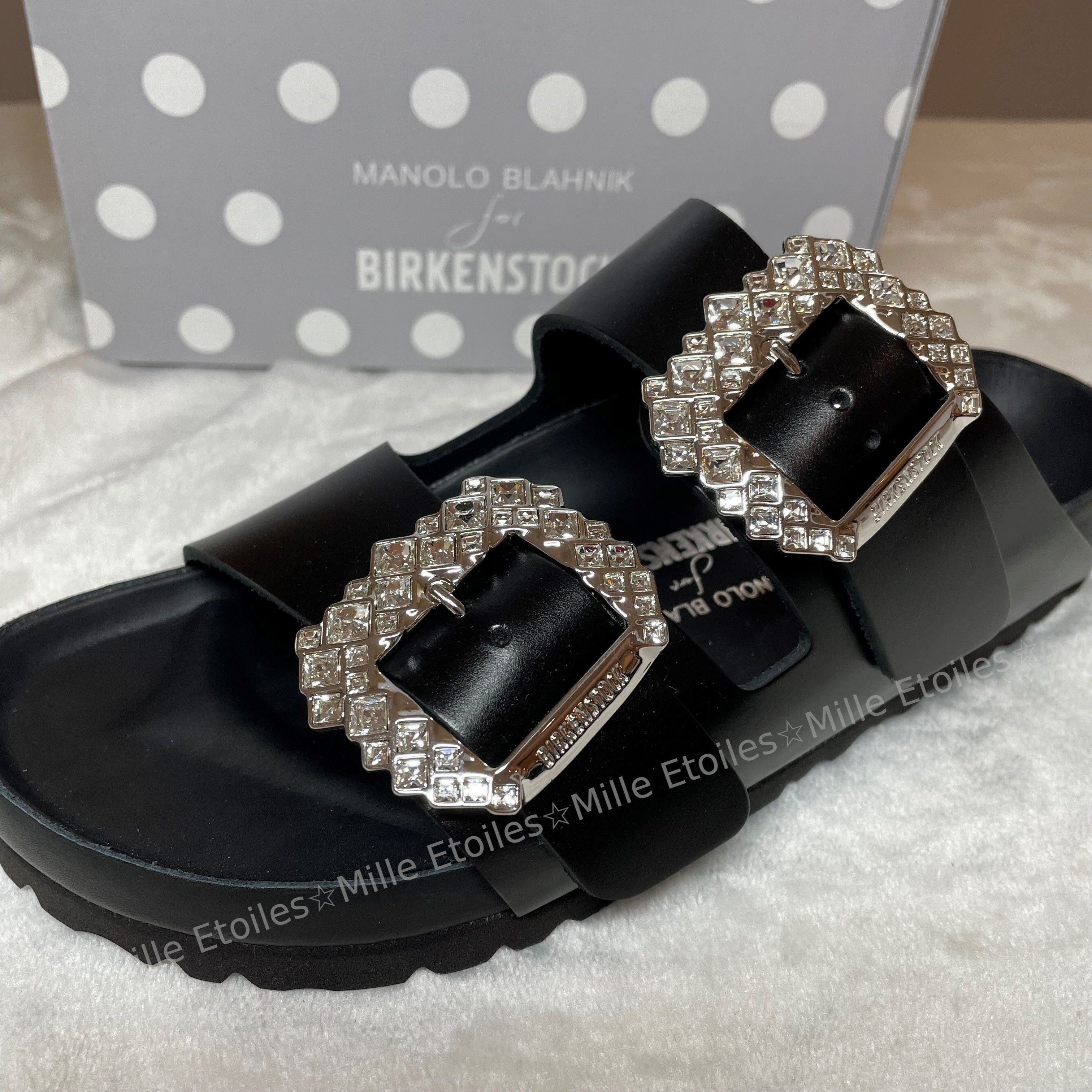 MANOLO BLAHNIK × Birkenstock◇ Arizona クリスタル レザー (Manolo ...