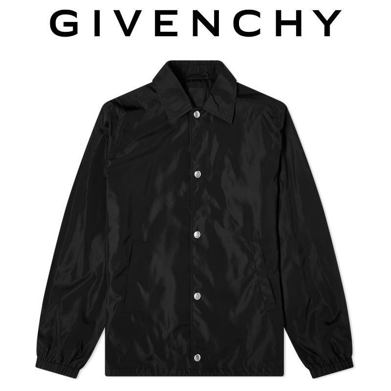 GIVENCHY バックロゴ プリント ナイロン コーチジャケット (GIVENCHY 人気特売 Givenchy コーチジャケット ナイロンジャケット